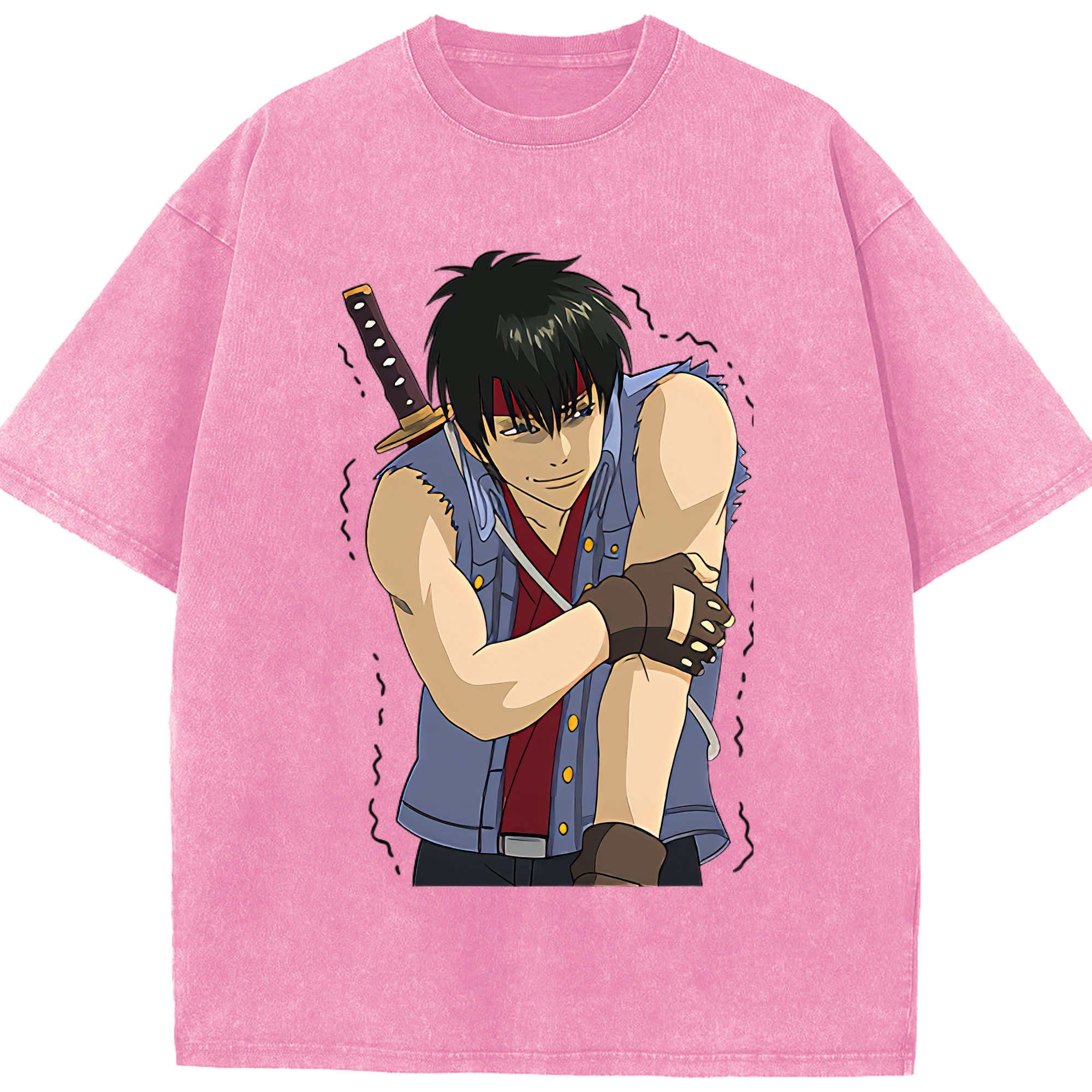 （画像用） ぎんたま 坂田銀時（さかたぎんとき） 神楽 志村新八（しむら しんぱち） GINTAMA Sakata Gintoki Kagura Shimura Shinpachi 綿100% ヴィンテージ風 半袖Tシャツ（フロントプリント）